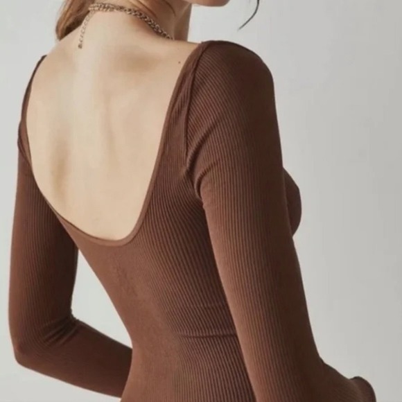 Free People Intimately Meg‎ Seamless V-neck Long Sleeve Bodysuit - M/L - Picture 8 of 10
